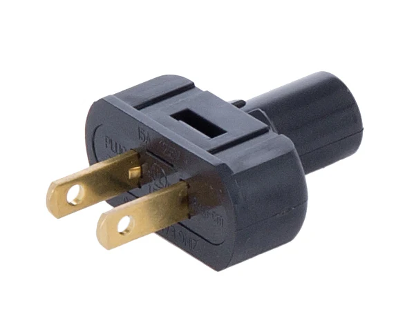 Black Lamp Plugs for Round PVC Cord (48557BK)
