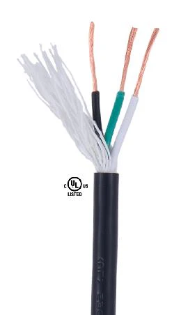 Black PVC 3-wire Medium Duty SVT Spooled Lamp Cord - Lamp Wire (46627)