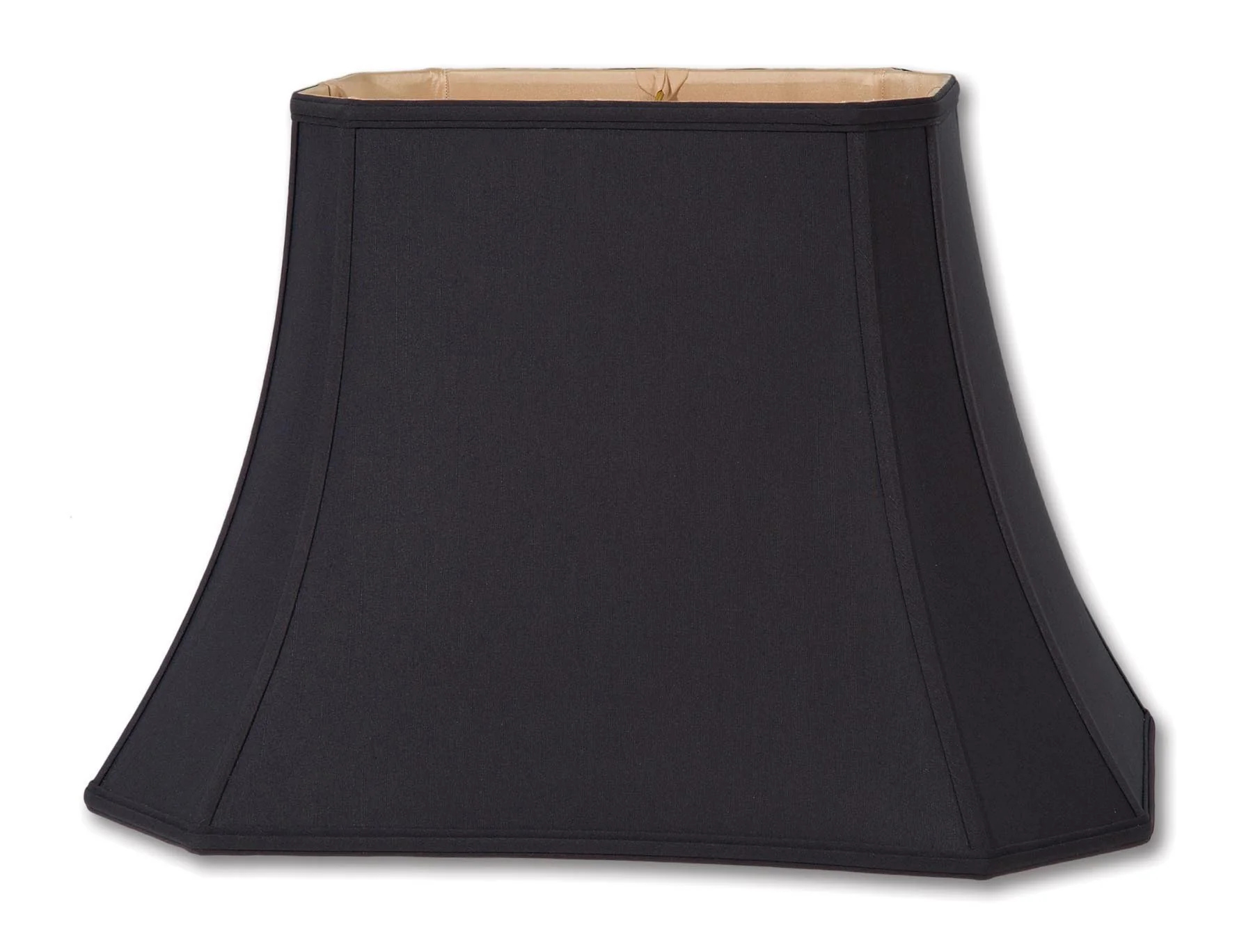 Cut Corner Rectangle Lamp Shades - Black Color, Tissue Shantung Material (07029Z)
