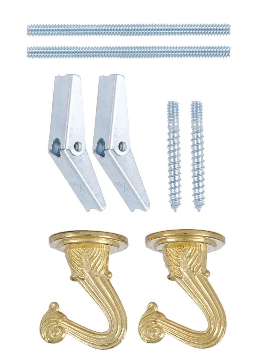 Brass 2 Hook Swag Lamp Kit (21111)