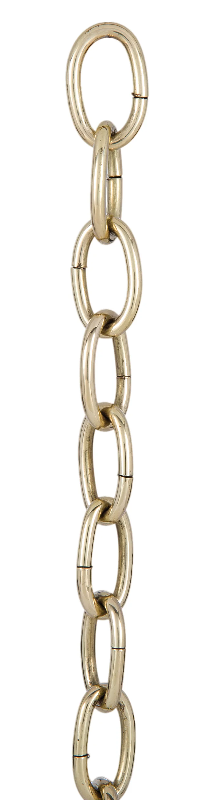 Polished Brass (no lacquer) Large Loop 5 Gauge Oval Lamp Chain (13008)