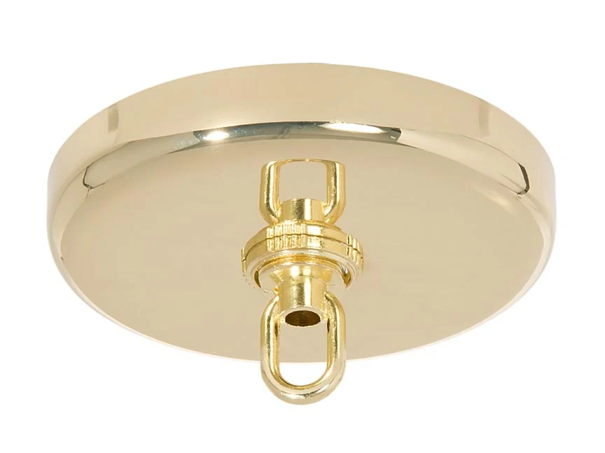 Brass Plated Plain Rounded Ceiling Canopy Or Canopy Kit (11781)