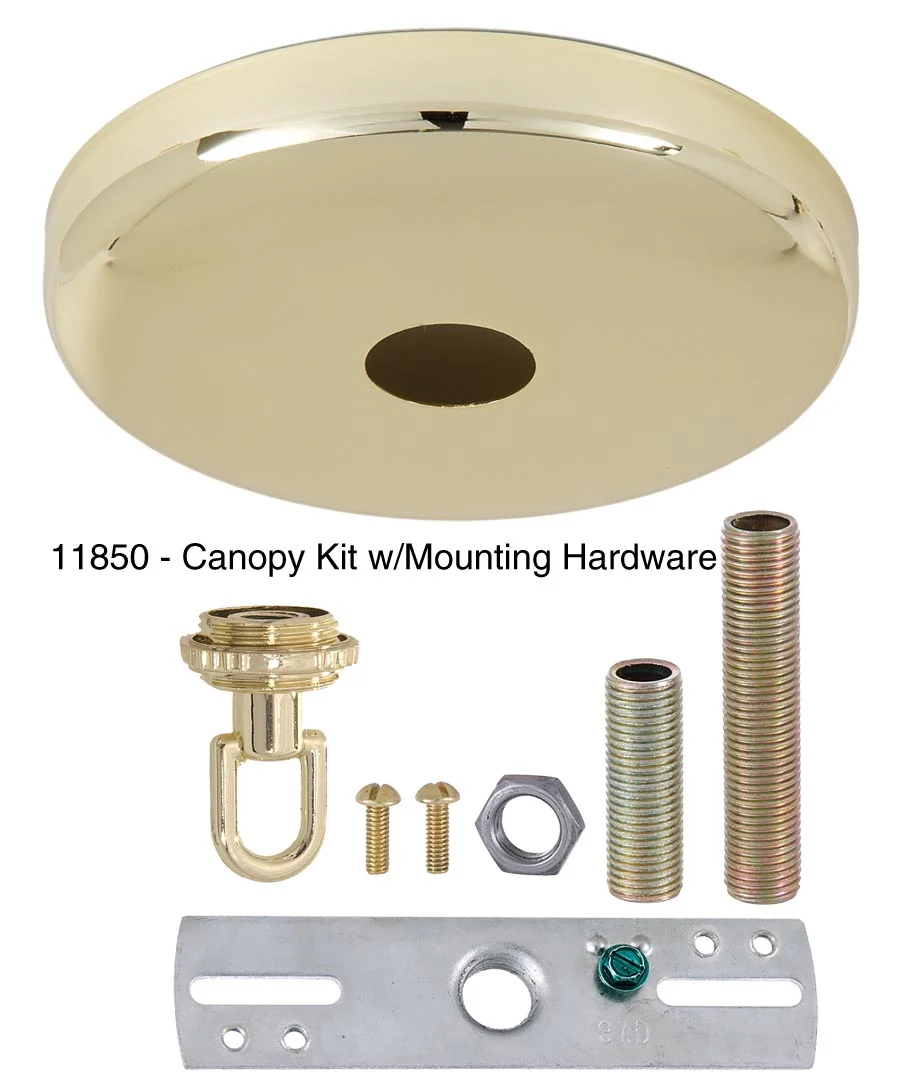 Brass Plated Plain Rounded Ceiling Canopy Or Canopy Kit (11781) - Image 3
