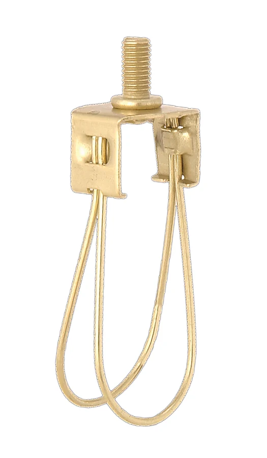 Adapter converts a Washer type shade fitter to a Clip-on Torpedo fitter, Brass Finish (22115)