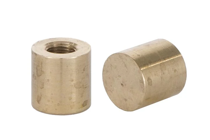3/4 Inch Tall Unfinished Brass Flat Cap with Blind Tap, 1/8F (21176U)