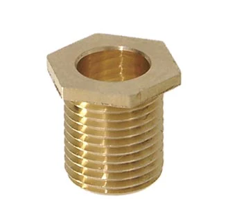 Brass Hex Nipple, 1/2" head size, 1/8IP thread (3/8" diameter) (22344)