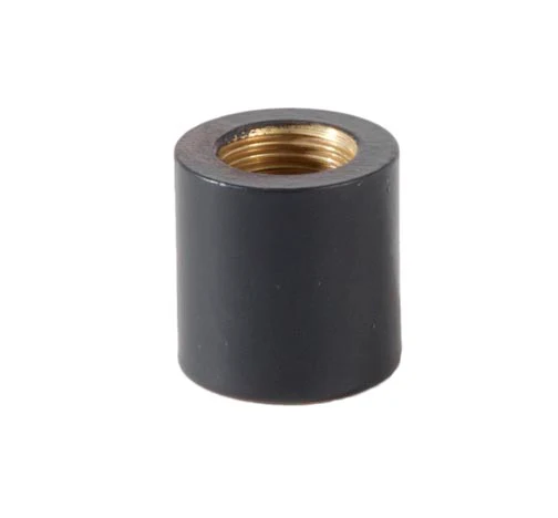 Brass Lamp Coupling with Satin Black Finish, 5/8" Ht., 1/4F x 1/8F (21168BK) - Image 2