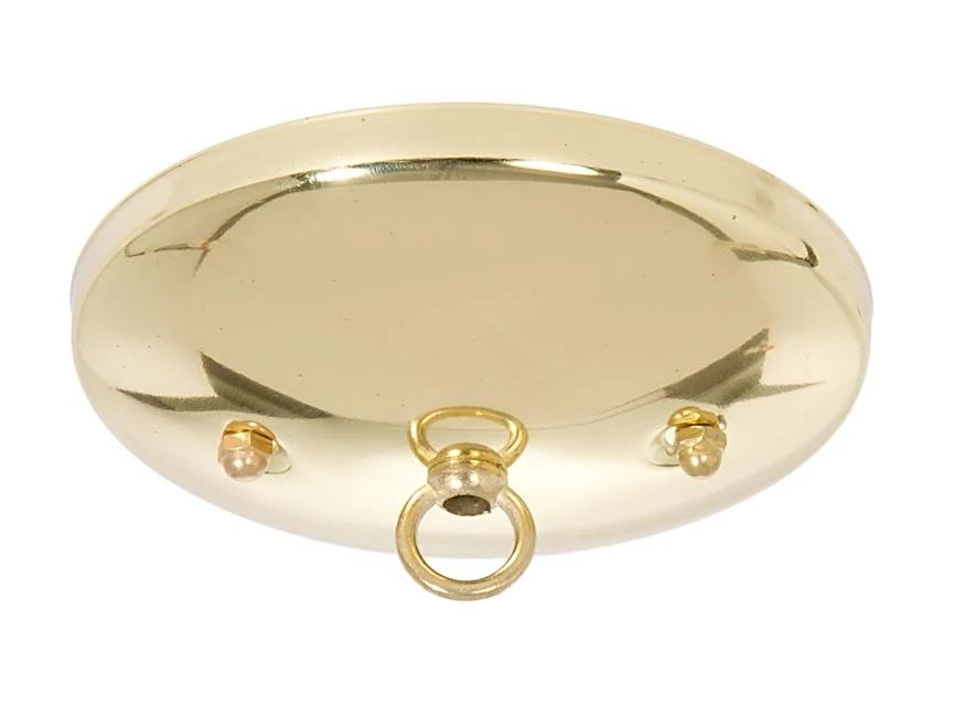 5" Brass Plated Steel Modern Shallow Design Fixture Canopy Kit (11778)
