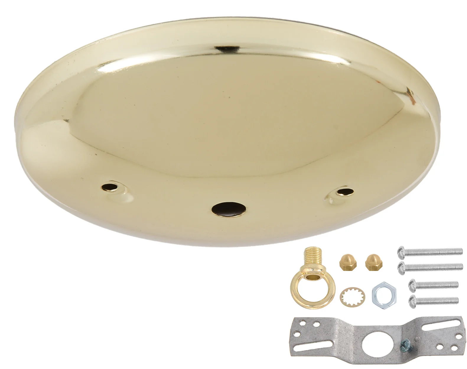 5" Brass Plated Steel Modern Shallow Design Fixture Canopy Kit (11778) - Image 2