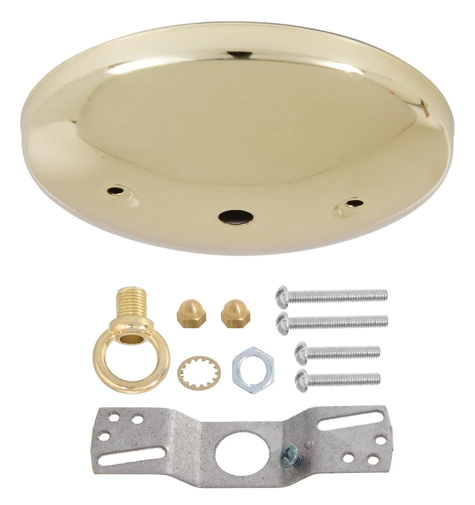 5" Brass Plated Steel Modern Shallow Design Fixture Canopy Kit (11778) - Image 3