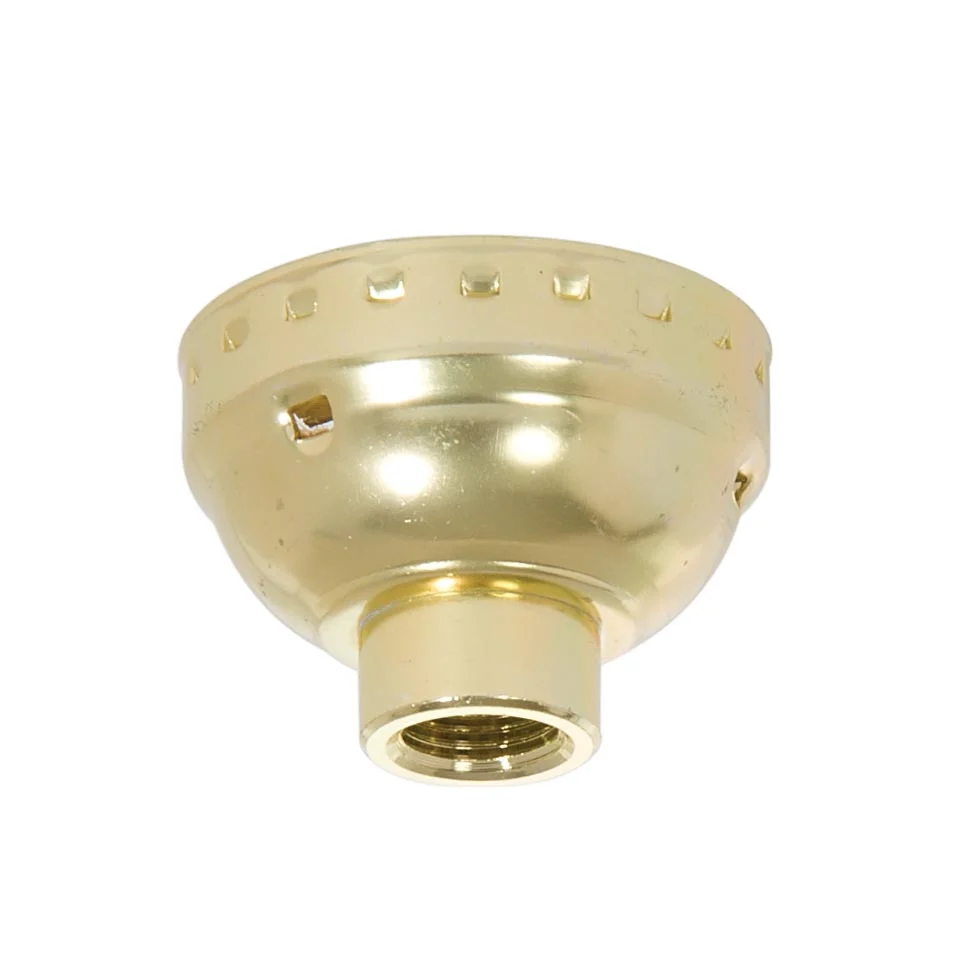 Brass Plated Finish Aluminum E-26 Socket Cap, No Set Screw, 1/8 IP (40303SGi)