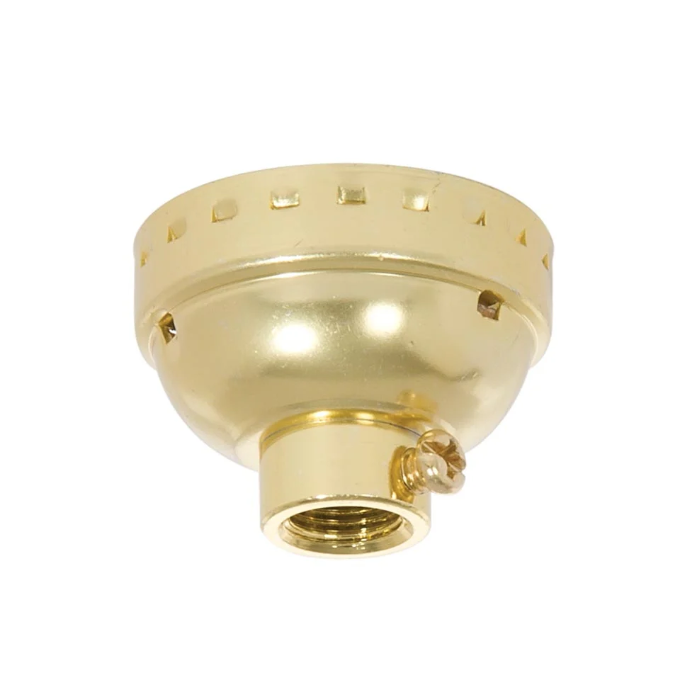 Brass Plated Finish Aluminum E-26 Socket Cap with Set Screw, 1/8 IP (40300Gi)