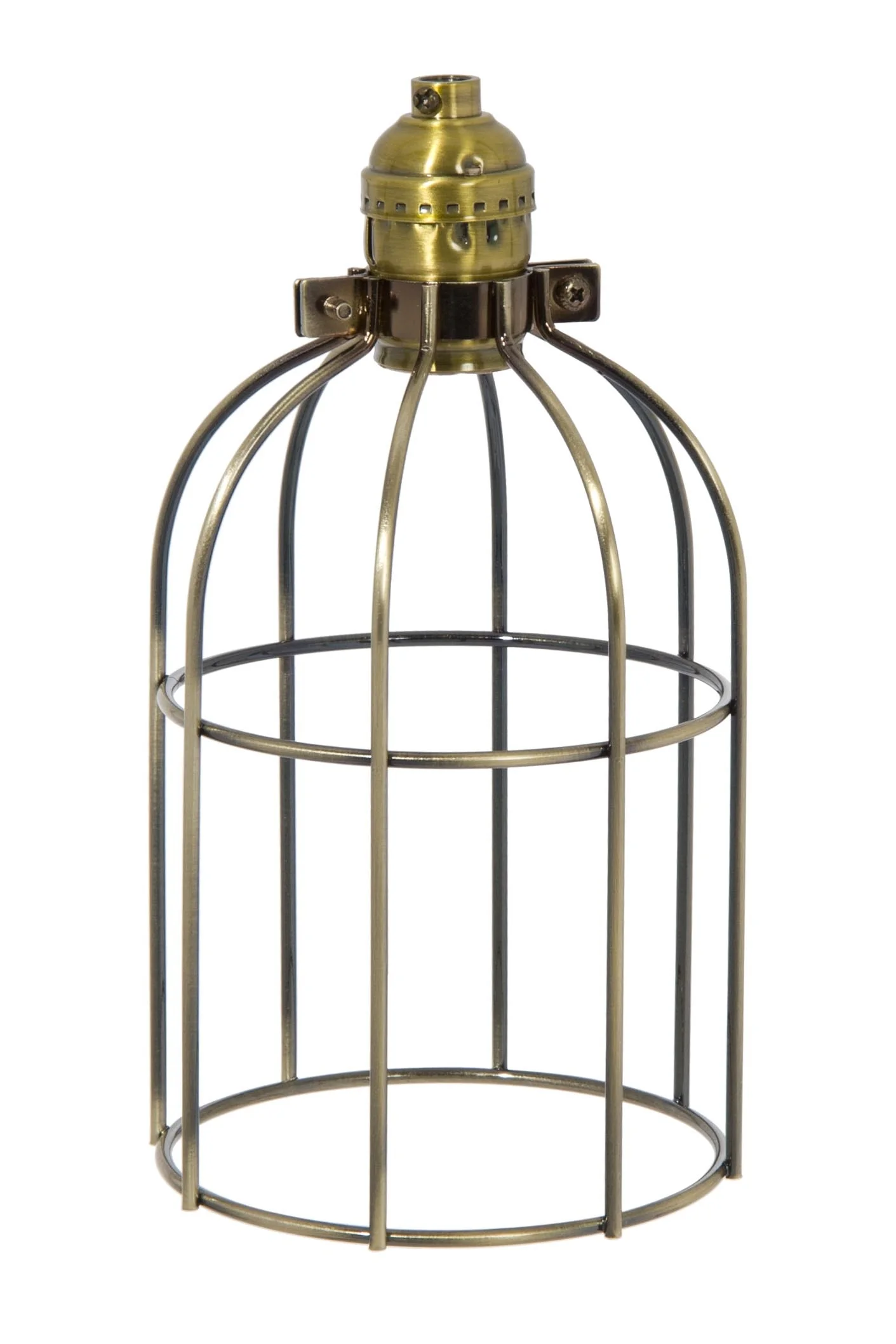 Brass Plated Finish Steel Wire Bulb Cage, Clamp On Socket Type (08375) - Image 2