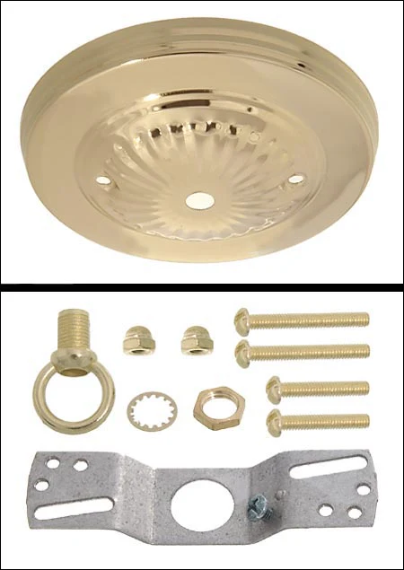 Brass Plated Steel Ceiling Canopy Kit, 5-1/8" dia. (10801) - Image 2