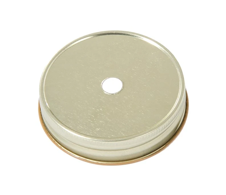 Brass Plated Steel Mason Jar Lid Adapter, 2-11/16" Dia. (20023)