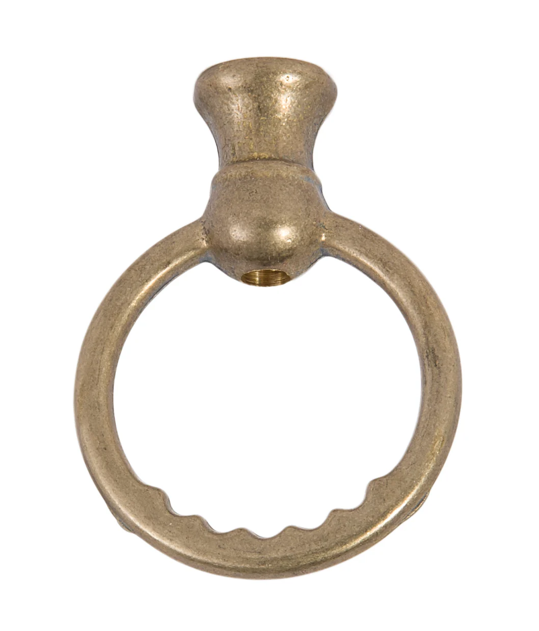 2-7/8" tall Cast Brass Hang Straight Loop with wire way, 2-1/8" diameter, tap 1/8F (3/8" diameter), unfinished (20835U)