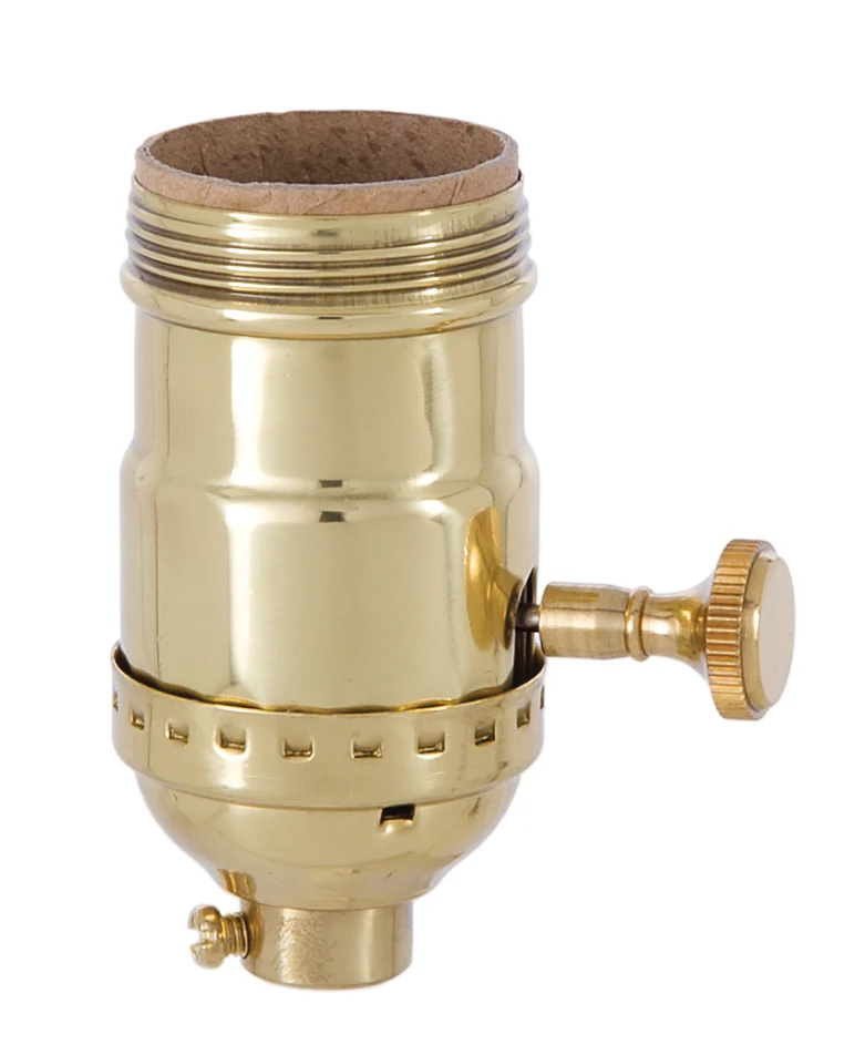 Polished & Lacquered UNO Shell Turn Knob Socket, On/Off Function (48272)