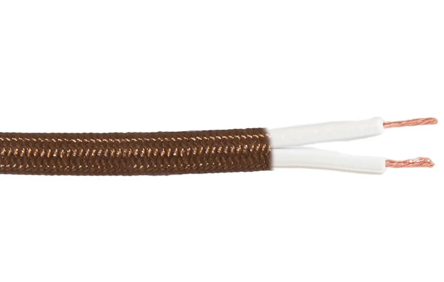 Brown 18 Gauge SPT-2 Fabric Parallel Lamp Cord, Choice of Length (46633BR)