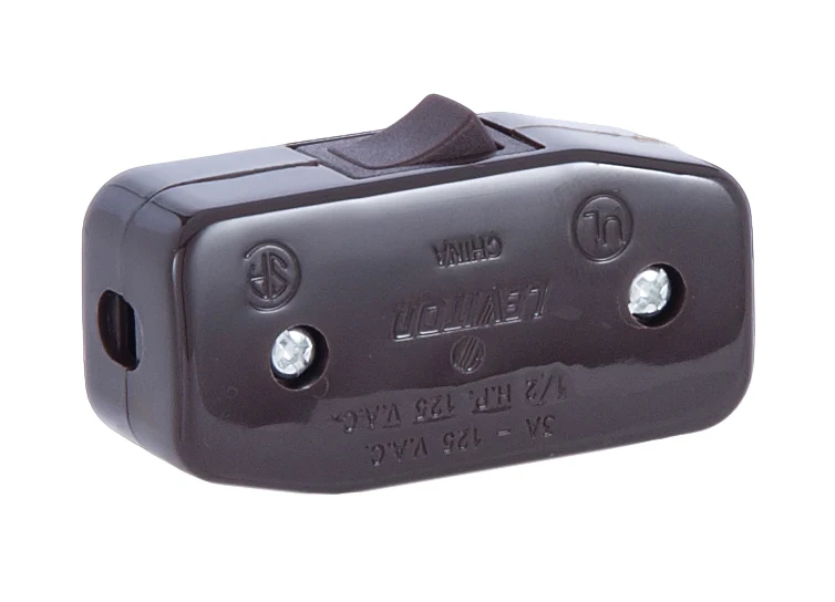 Brown, Heavy Duty Inline ON-OFF Rocker Switch for Round Wire (48465B)
