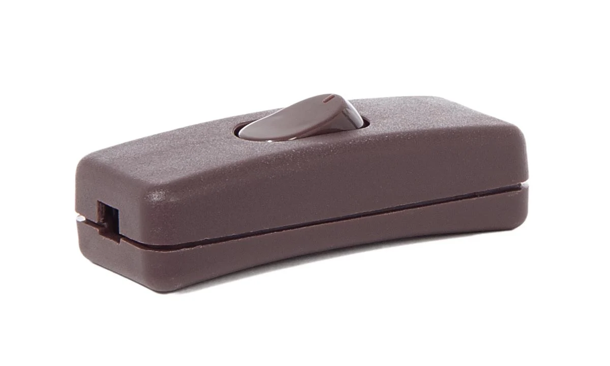 1" Wide Brown Plastic In-Line Toggle Switch For SPT 1 and 2, (48425BR)