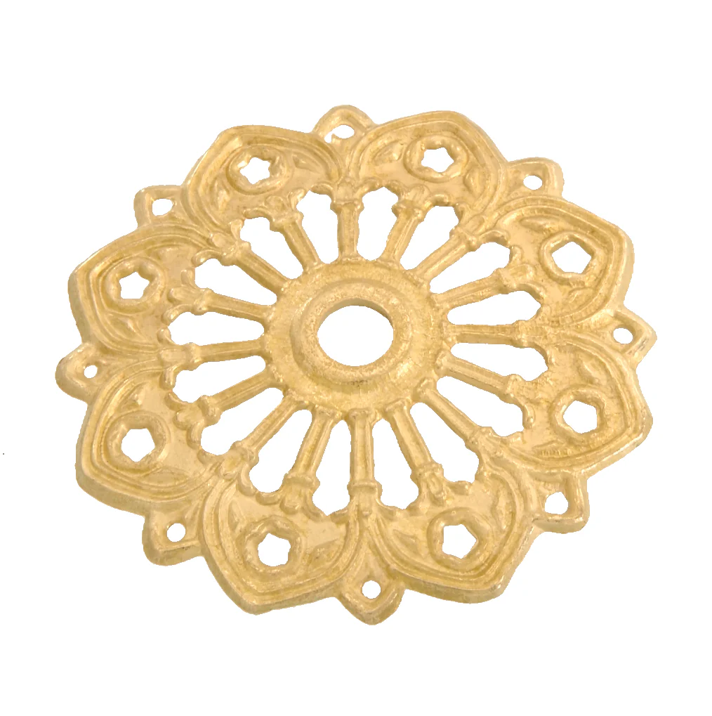 Cast Brass Bobesche w/Prism Holes, 3 1/2" dia. (21862U)