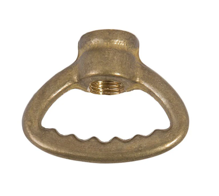 1-3/8" tall Cast Brass Hang Straight Loop with wire way, 1-3/4" diameter, tap 1/8F (3/8" diameter), unfinished (21101U)