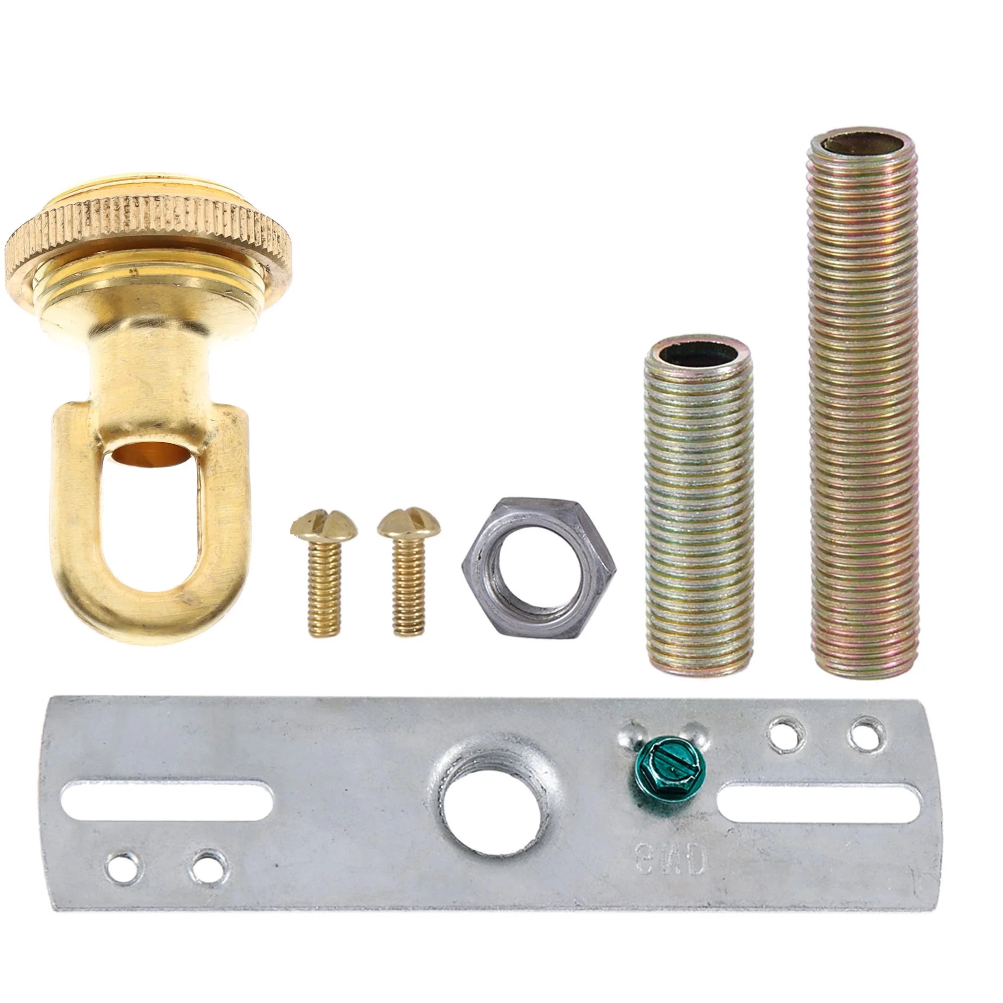 Cast Unfinished Brass Screw Collar Loop Canopy Set, Tap 1/4IP, Mounting Hardware Kit (10951U)