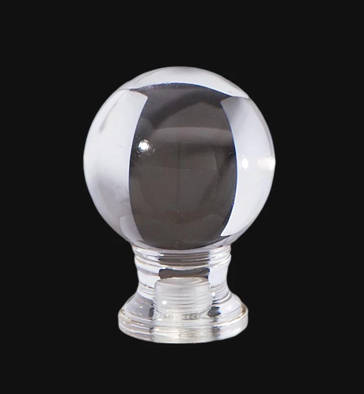 1-5/8" Tall x 1-1/8" Diam Clear Acrylic Ball Finial 1/4-27F (11389)