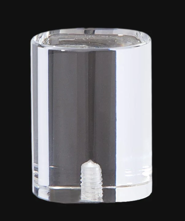1-7/8" Tall Clear Acrylic Oval Drum Lamp Finial 1/4-27F Tap (11387)