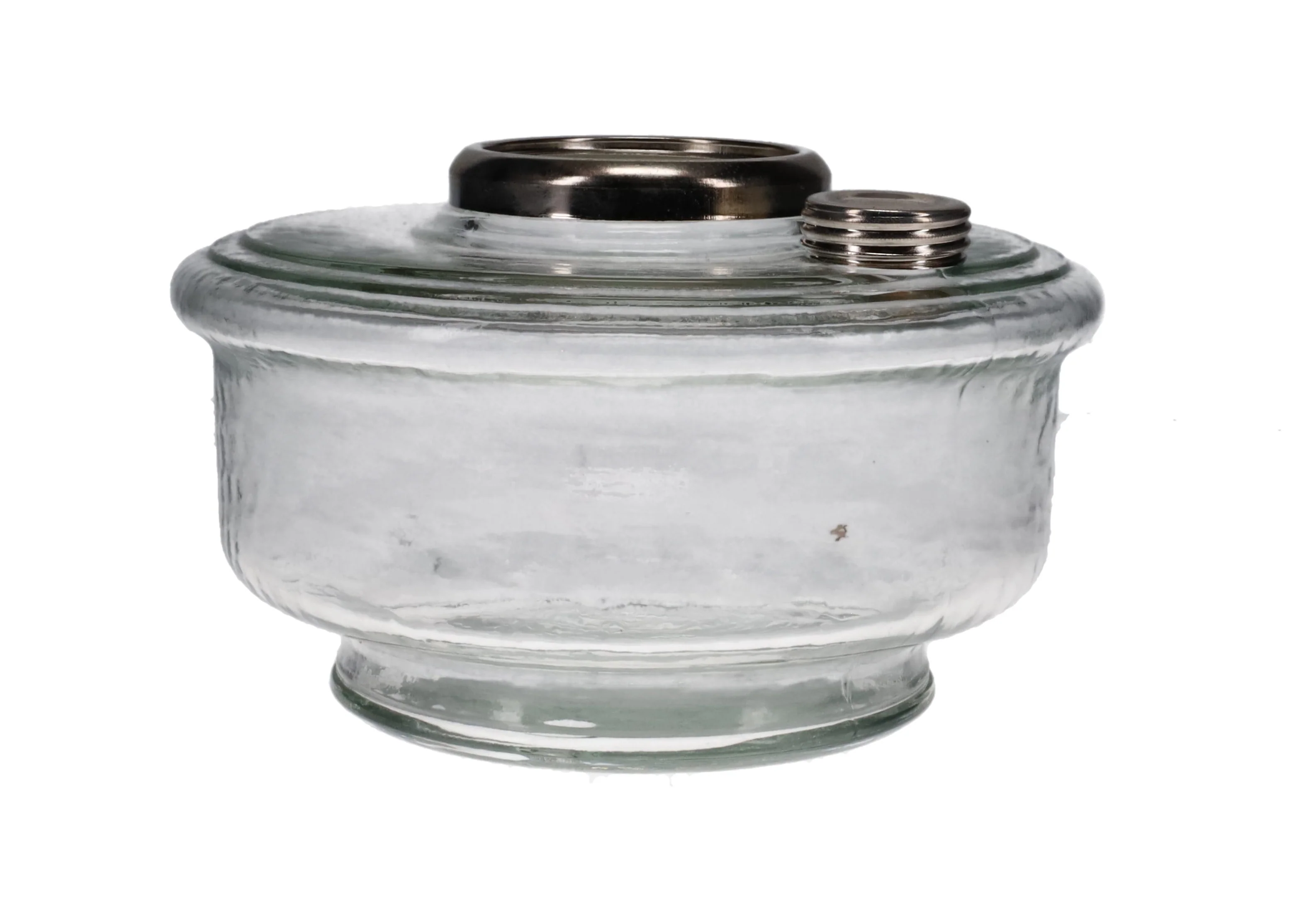 Clear Aladdin Oil Lamp Fount with Nickel Cap and Ring #50170N - Image 2