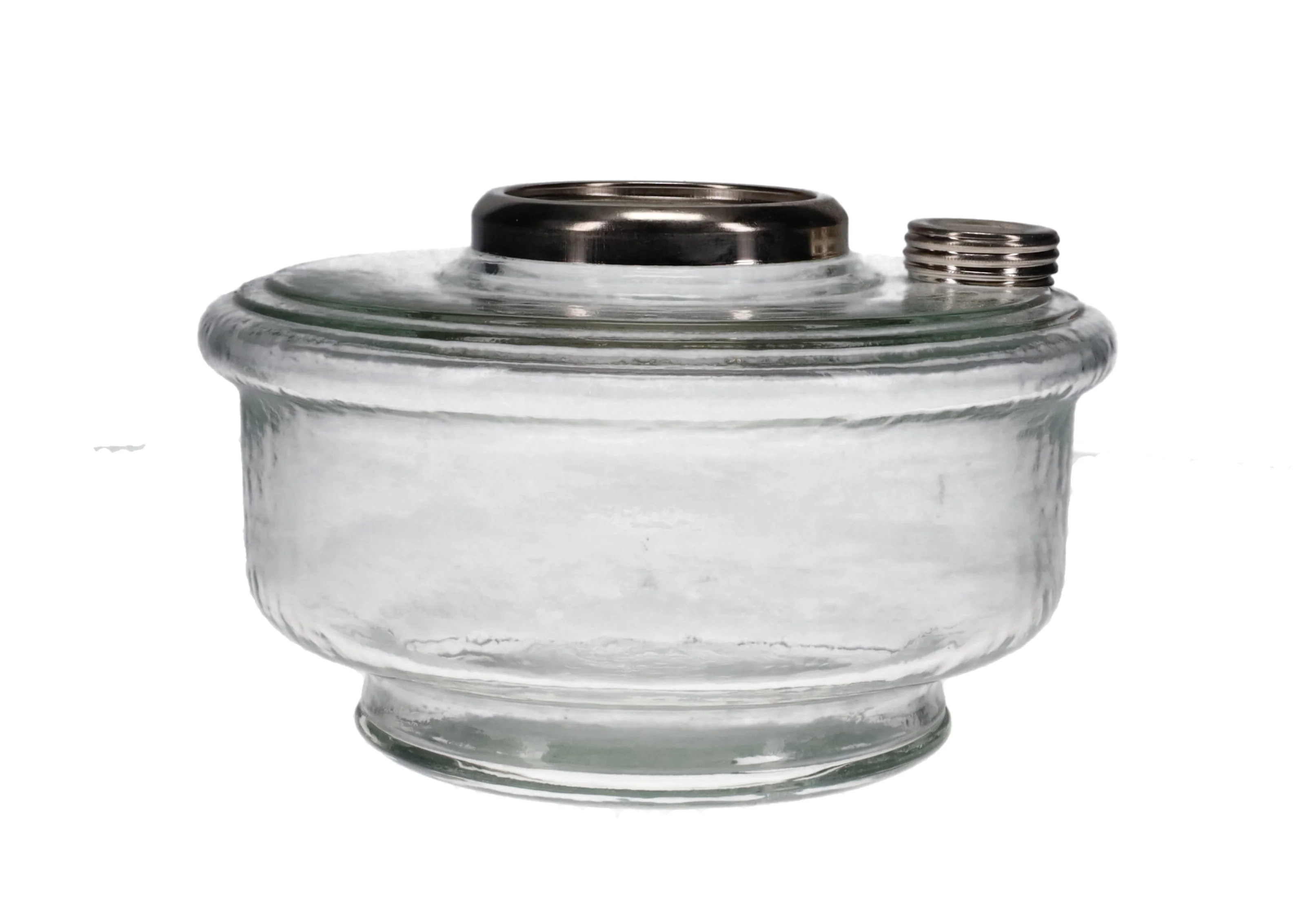 Clear Aladdin Oil Lamp Fount with Nickel Cap and Ring #50170N - Image 3