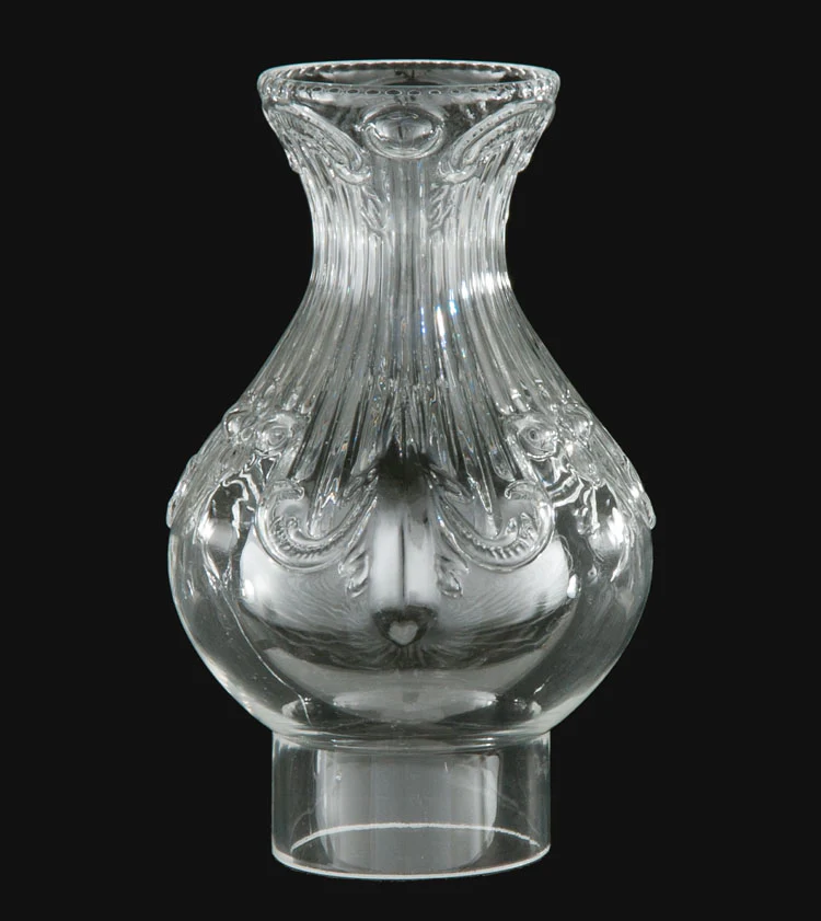 3" Fitter, 8-1/2" Tall Clear Embossed Princess Feather Chimney (57994)