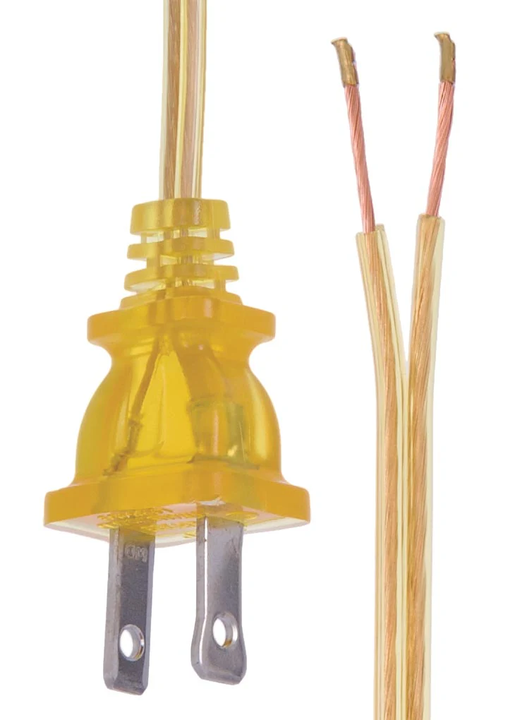 Clear Gold, 18/2 Plastic Covered Lamp Cord - Wire Sets, CHOICE OF 5 LENGTHS (46702)