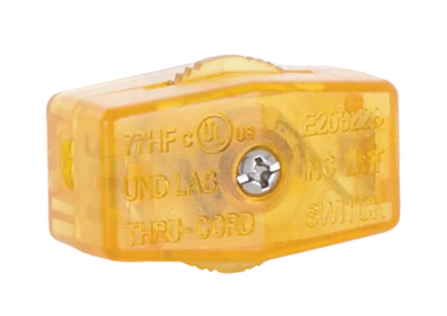 Clear Gold, Inline ON-OFF Rotary Lamp Switch to Fit SPT-1 Lamp Cord (48430)