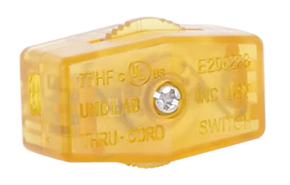 Clear Gold, Inline ON-OFF Rotary Lamp Switch for SPT-2 Lamp Cord (48435)