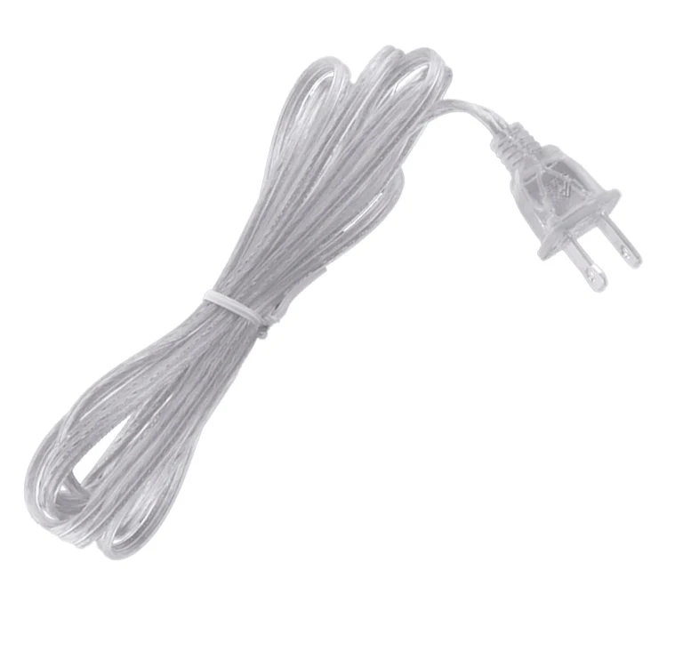 Clear Silver, 18/2 Plastic Covered Lamp Sets, CHOICE OF 4 LENGTHS (46703) - Image 2