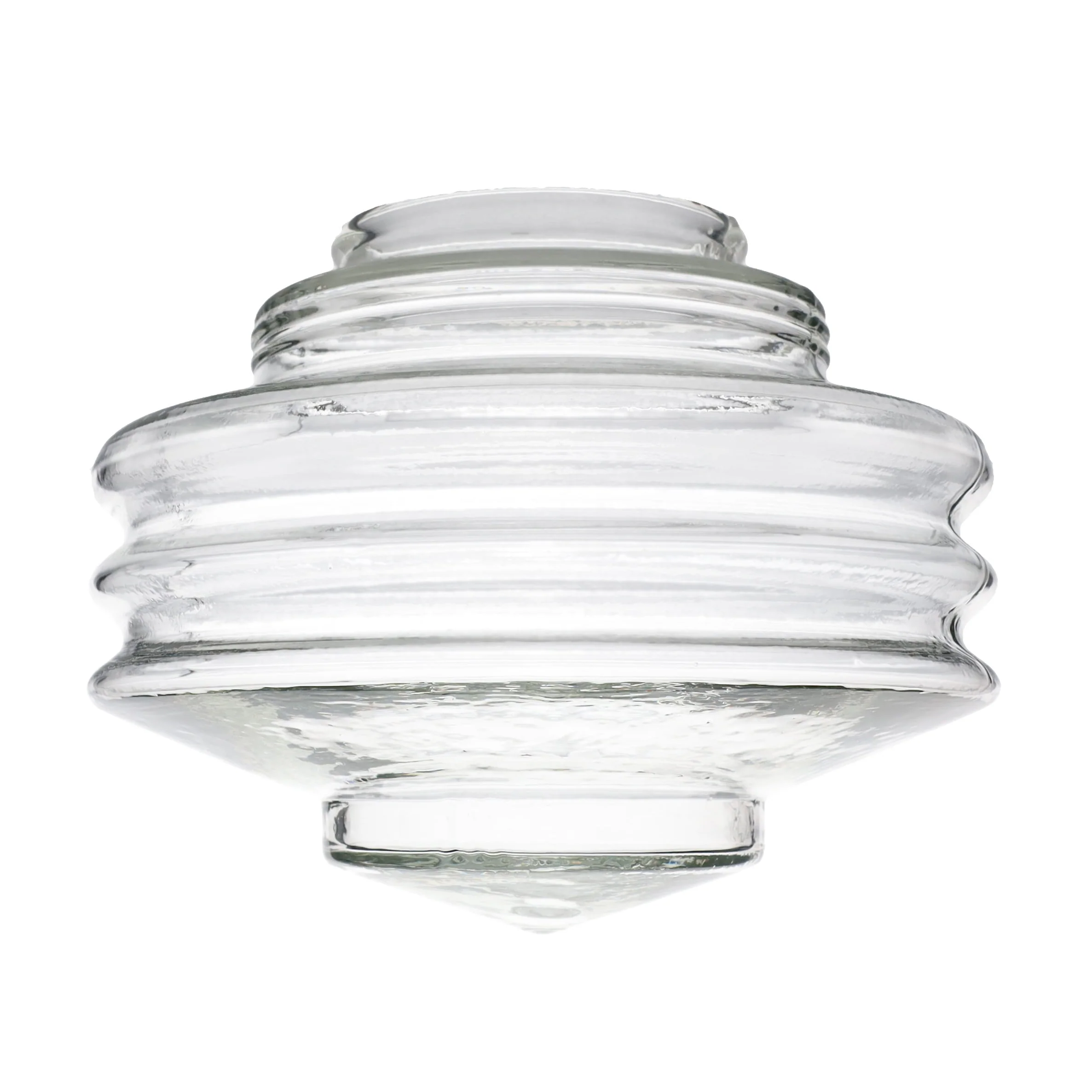 Clear Stacked Disc Design Art Deco Pendant Shade, 4 inch lip fitter (08862C)