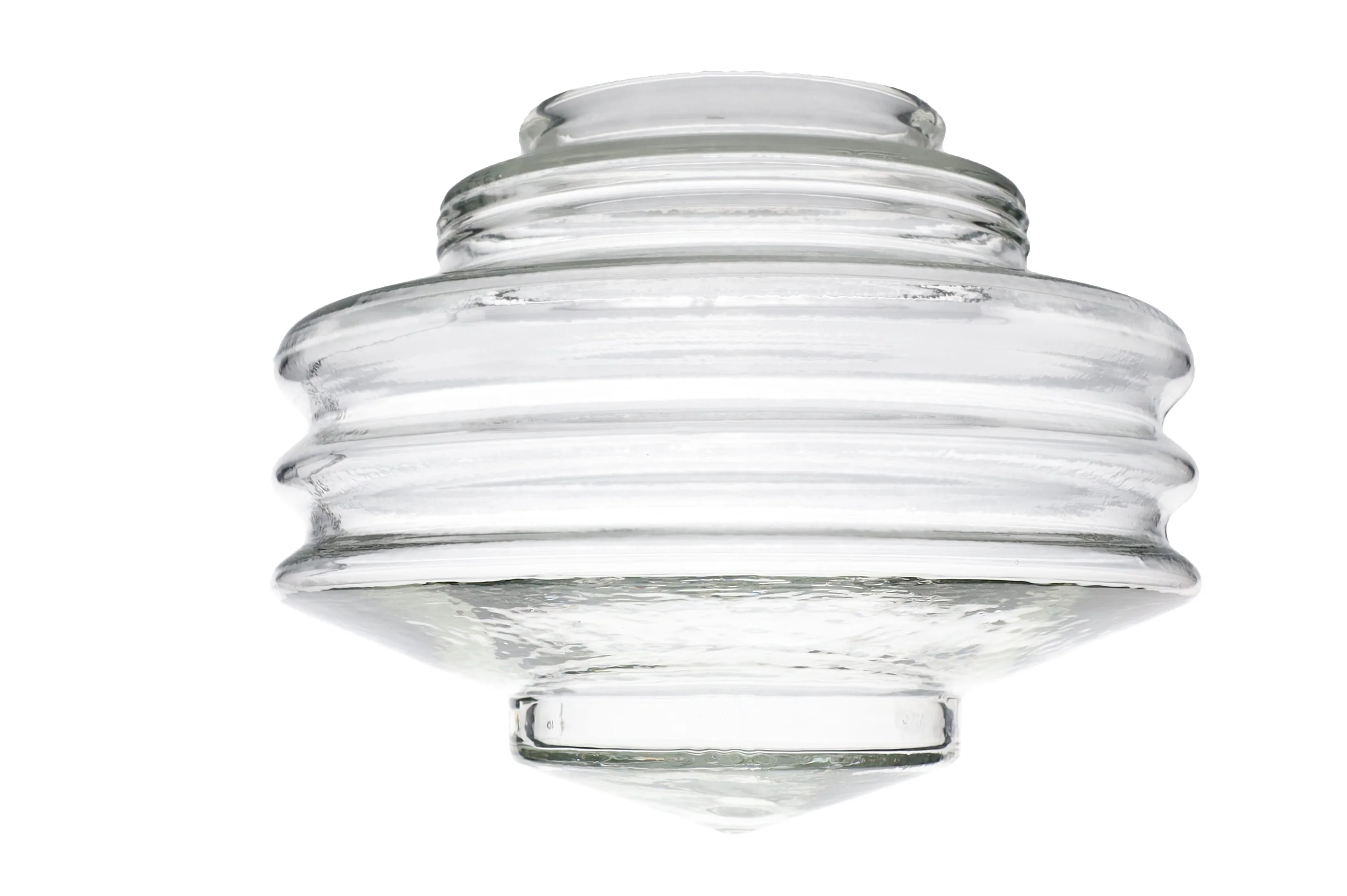 Clear Stacked Disc Design Art Deco Pendant Shade, 4 inch lip fitter (08862C) - Image 2