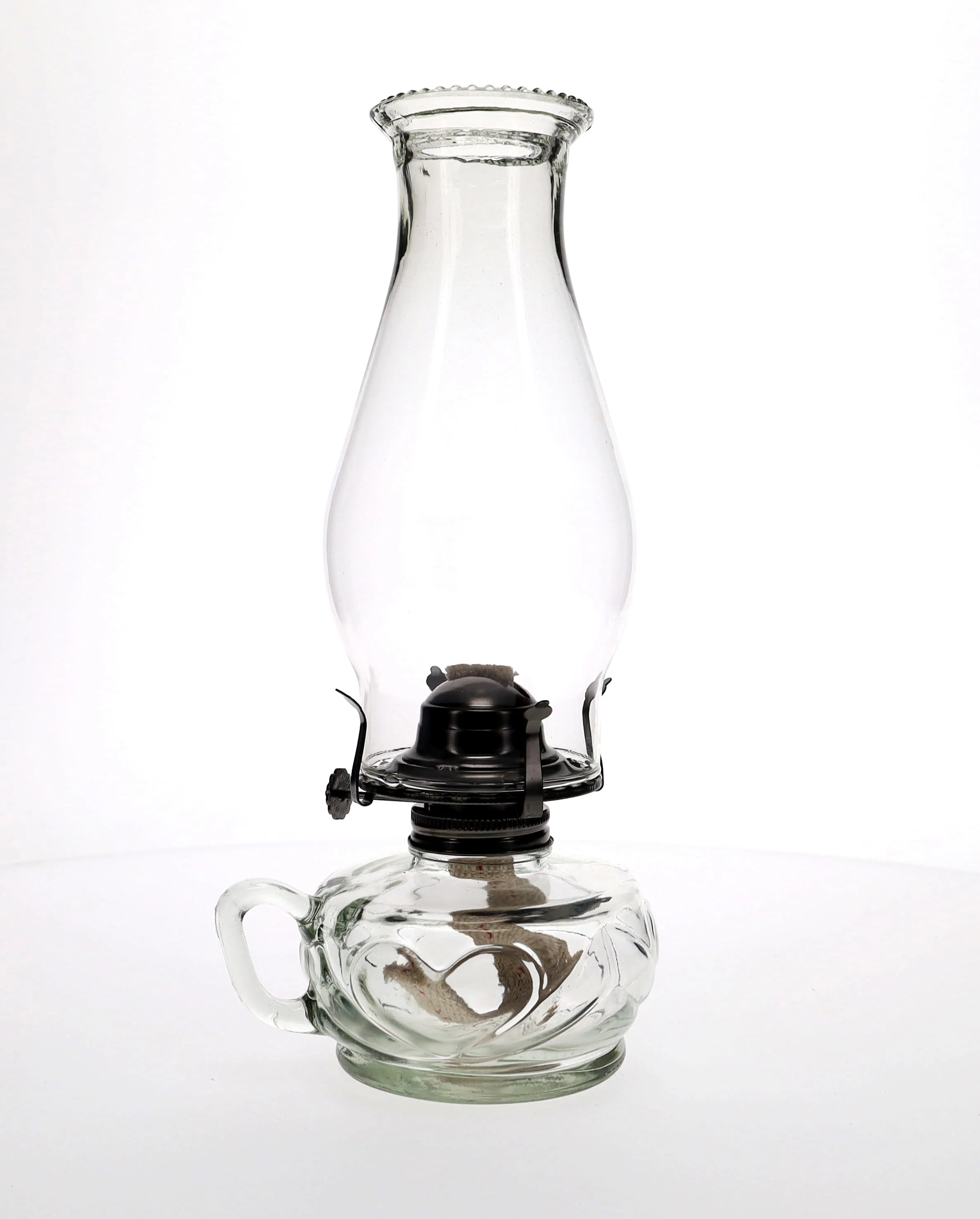 Clear United Hearts Finger Lamp with Antique Brass Hardware (67470CA)