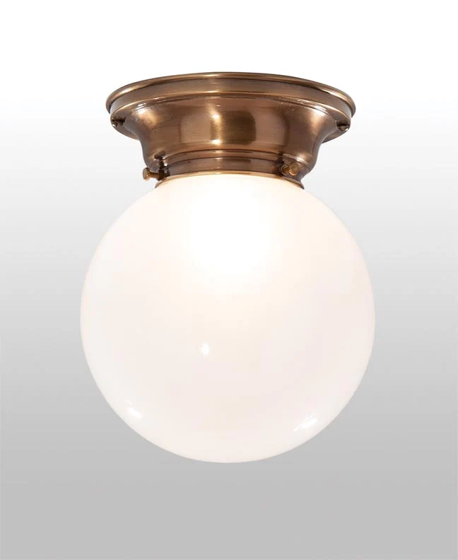 Complete Antique Brass Lighting Fixture Includes Inside Sandblasted Glass Lamp Shade (68450A)