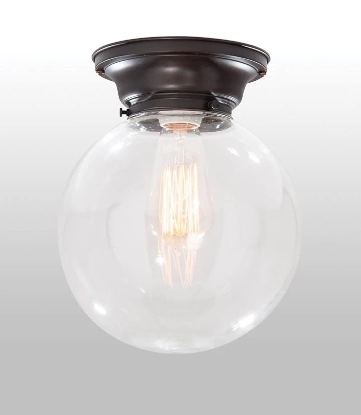 Complete Antique Bronze Finish Brass Lighting Fixture Includes Clear Glass Lamp Shade (68450B)