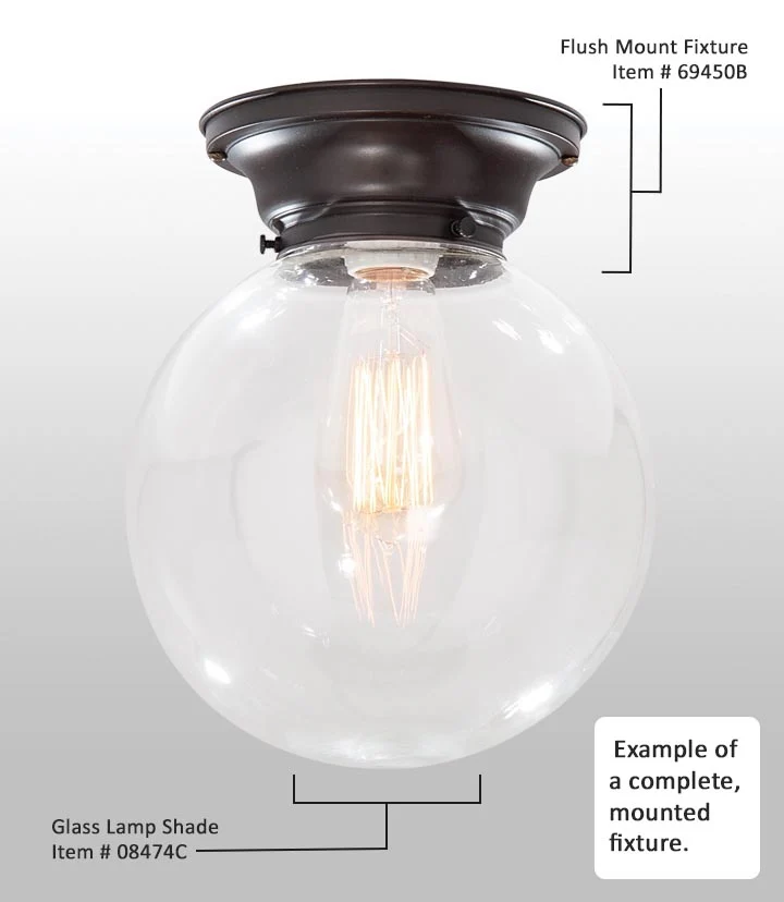 Complete Antique Bronze Finish Brass Lighting Fixture Includes Clear Glass Lamp Shade (68450B) - Image 2