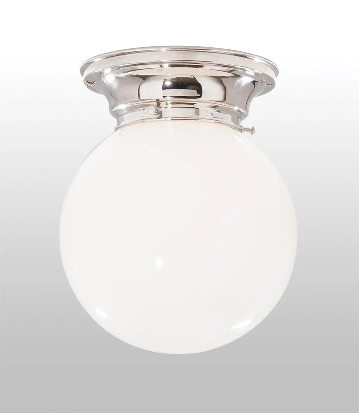 Complete Polished Nickel Finish Brass Lighting Fixture Includes Opal Glass Lamp Shade (68451N)
