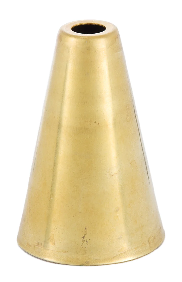2 3/4" Tall, 1 5/8" I.D. Cone Shaped Stamped Brass Socket Cup (11527U)