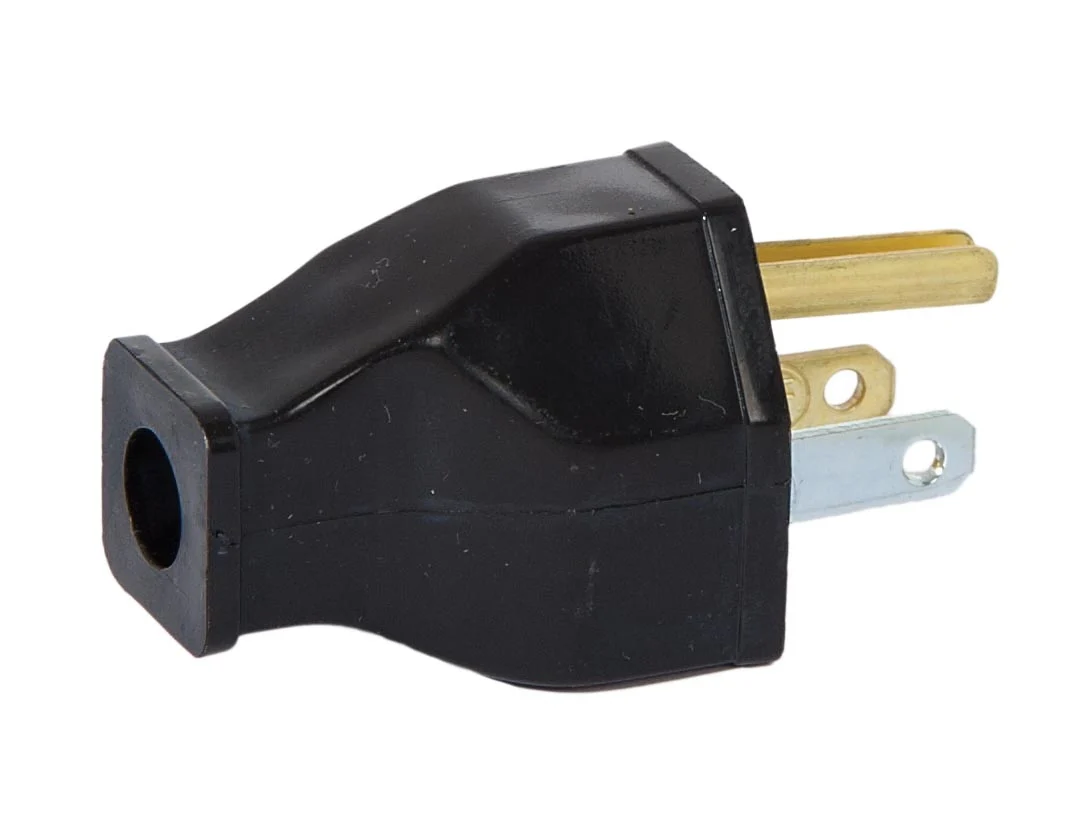 Cooper Brand Industrial Style 2- Pole, 3-Wire Attachment Plug, Fits SVT & SJT Wire (48565BK)
