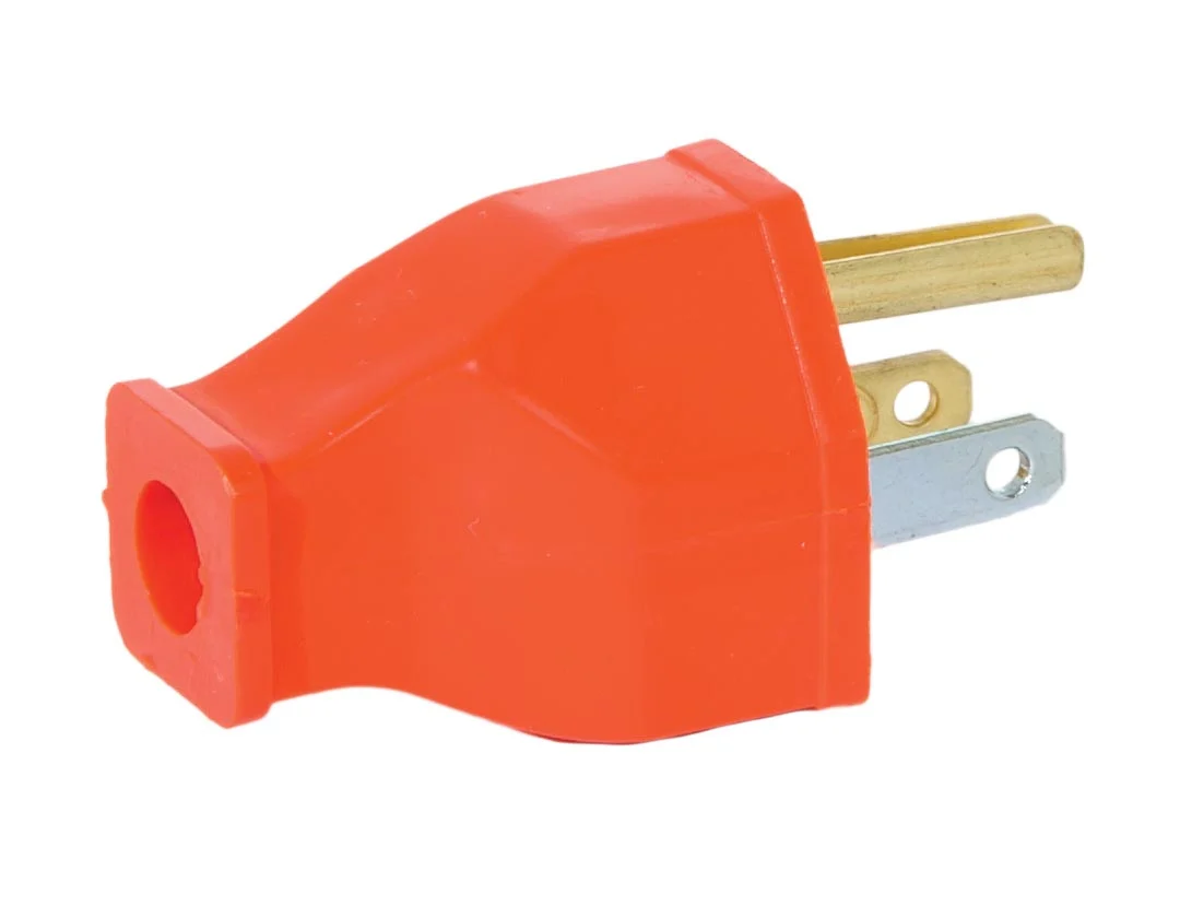 Cooper Brand Industrial Style 2-Pole, 3-Wire Grounded Orange Plug, Fits SVT & SJT Wire (48565O)
