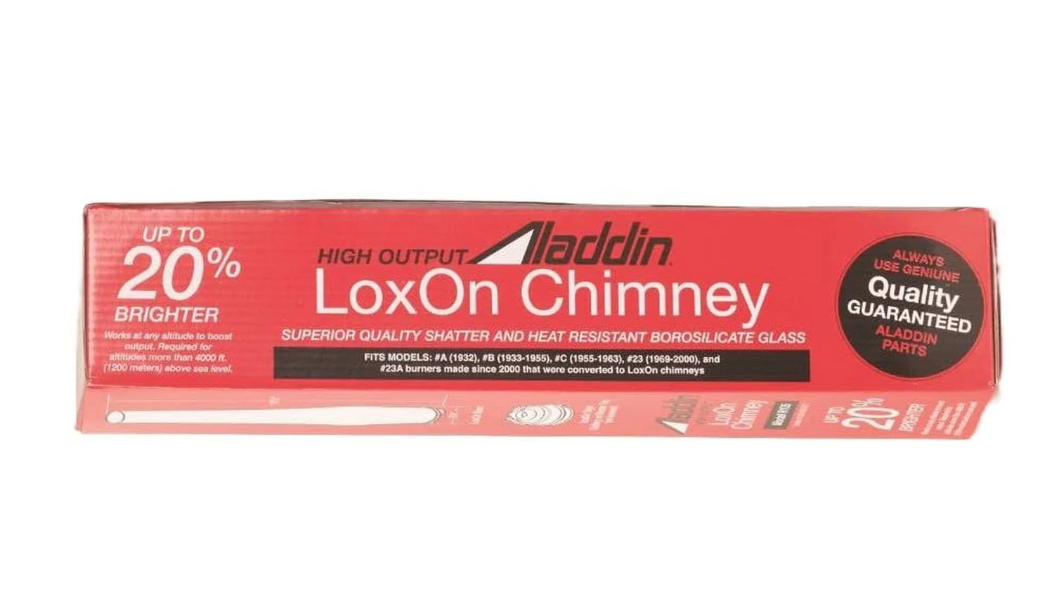 Aladdin Brand Lox-On High Altitude Chimney, 2 5/8" Fitter, 15 1/2" Tall (57959) - Image 5