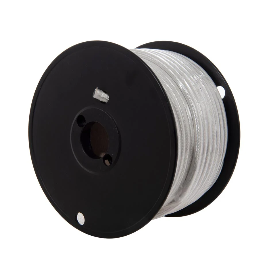 White Color, Fabric Covered 18/3, SVT-B Fabric Lamp Cord, 3-Wire, Choice of Length (46689W)
