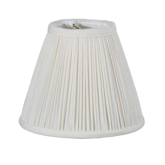 Off White Shantung Silk Pencil Pleat Empire Mini Shade 2.5(T)x5(B)x4(H) (00758WE)