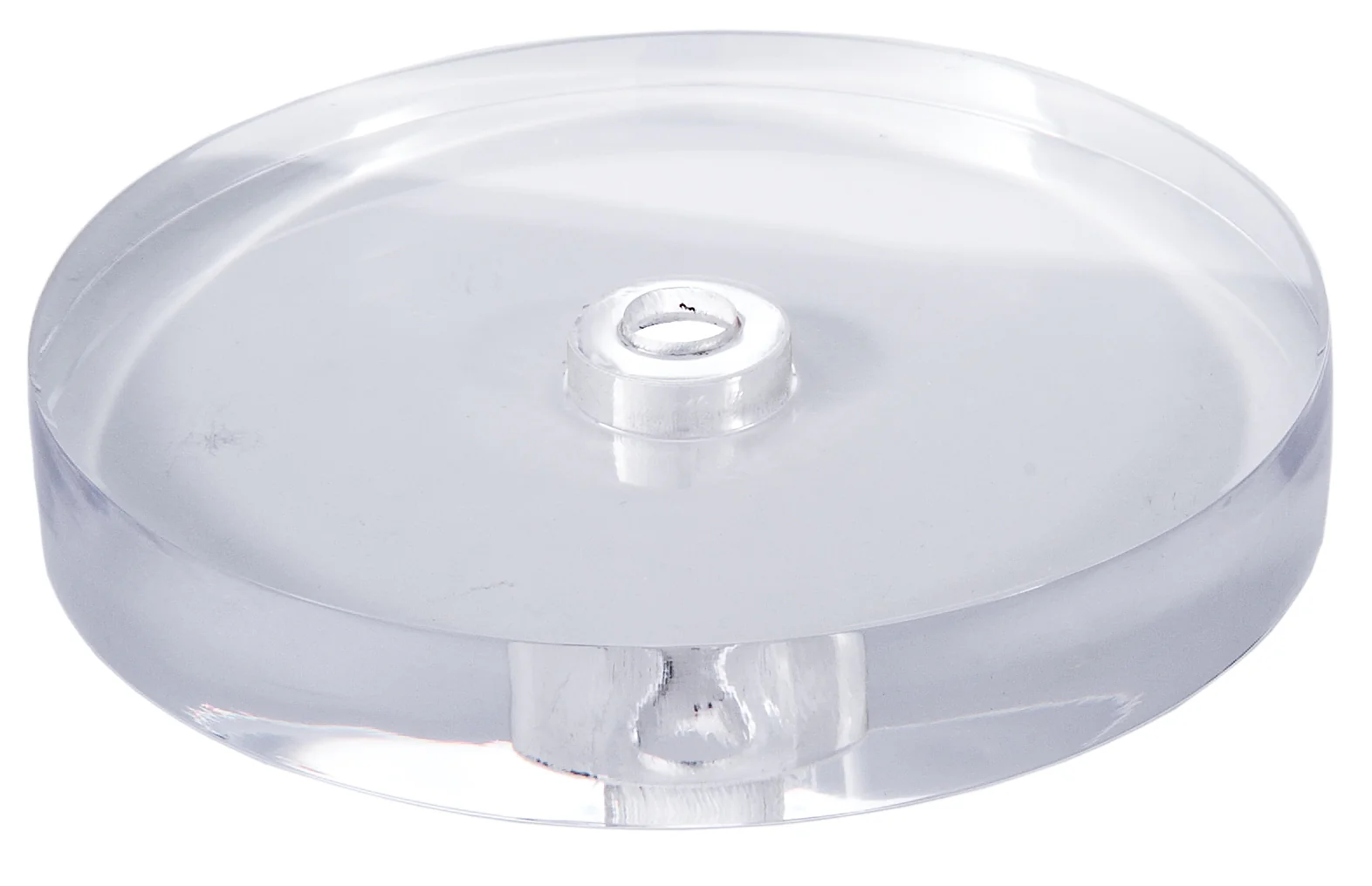 Counter Sunk Clear Acrylic Round Lamp Base, Choice of Diameter (10233BA)